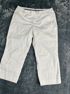 Gap Womens White Stretch Cropped Pants Size 8